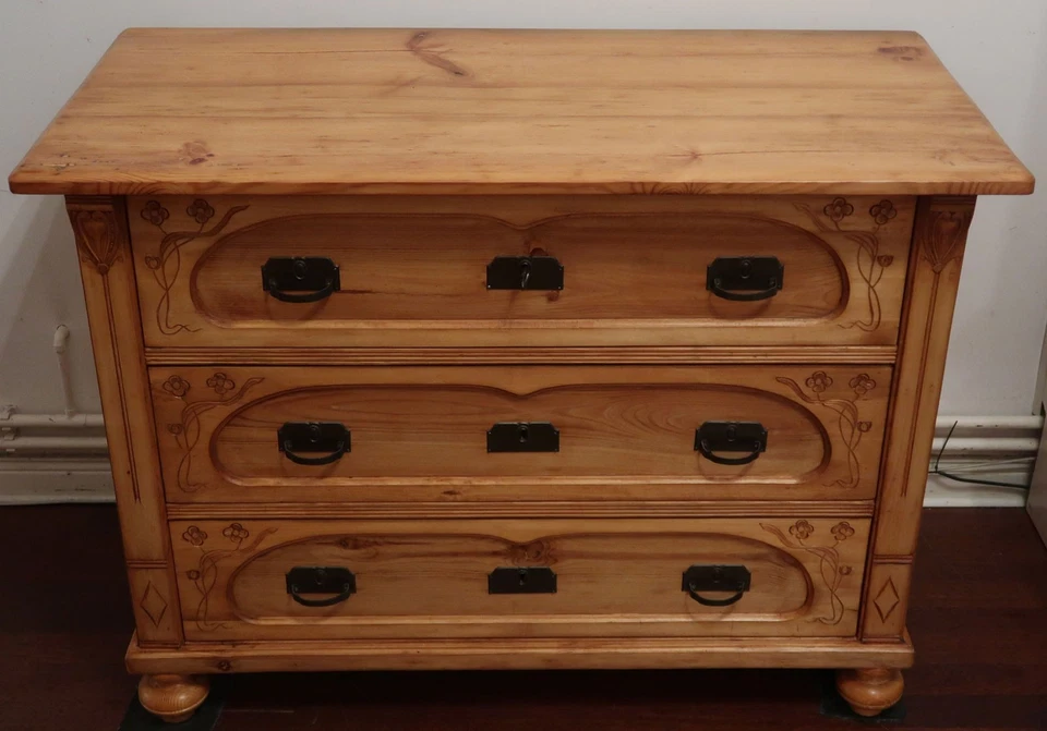 KOMMODE  3SCHÜBER  JUGENDSTIL