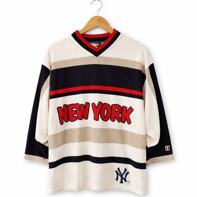 VINTAGE 90s NY Yankees 3/4 Jersey - 1997 Twins Apparel - XL Fit - Baumwolle TOP