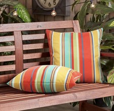 Pyonic Outdoor Waterproof Throw Pillow Covers 20x20 Inch Multi Colored Stripe