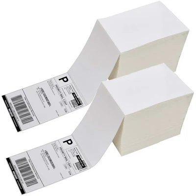 2000 Fanfold 4x6 Direct Thermal Shipping Labels with Perforations - Eco-Friendly - Image 1 of 4