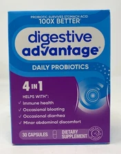 Digestive Advantage 4-in-1 Daily Probiotics 30 Count Exp 6/27