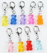 Charm Clip-on Resin Gummy Bear Bracelet Necklace Zipper Keychain Stitch Markers