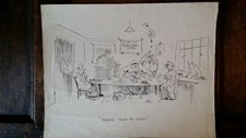 1940'S WWII RAF LARGE ORIGINAL MILITARY CARTOON PEN & INK -  COPP WOT A LIFE
