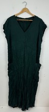 Universal Standard Green Jumpsuit V Neck Pockets Size Small