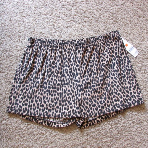 Nuevo con etiquetas Just Be 2X Terciopelo Marrón Estampado Animal Salón Pijama Dormir Pantalones Cortos Pull On Suave - Imagen 2 de 2