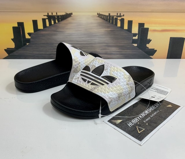 adidas Mens Adilette Camo Sand Black Slide Sandals FW4391 Size 13 Logo Slippers for sale online 