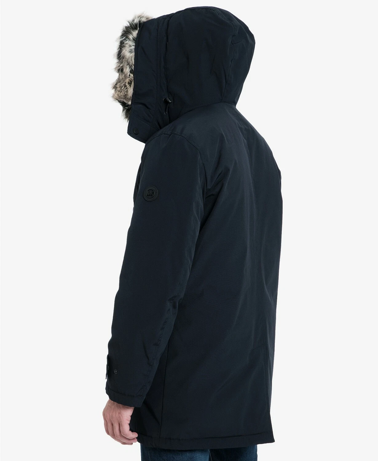 Michael Kors V6803 Cappotto Parka Uomo con Cappuccio Bavaglino Snorkel Navy Taglia Large