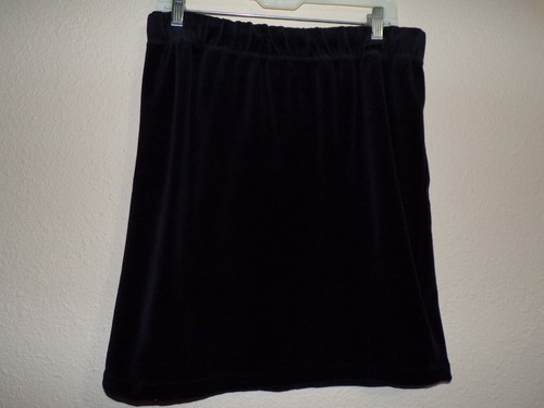 WHITE STAG COLLECTION Bleistiftrock schwarz Velours Pull-On - Größe L