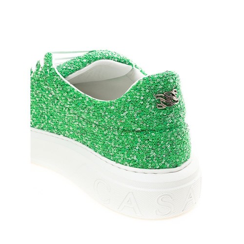 Casadei Emerald Elegance Leather Sneakers - Picture 5 of 8