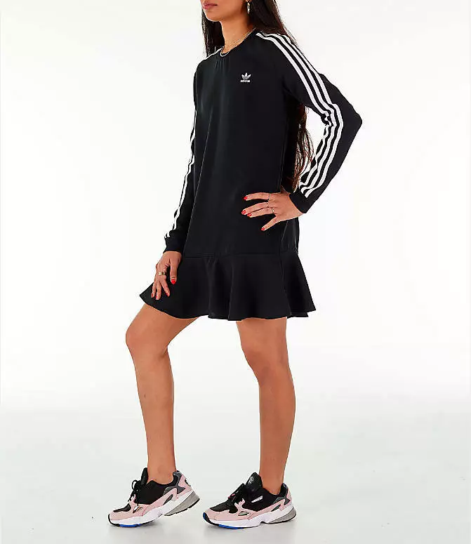 WOMEN S ADIDAS NWT ORIGINALS FLARE HEM SWING T SHIRT DRESS 110