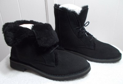 black uggs with fur on outside
