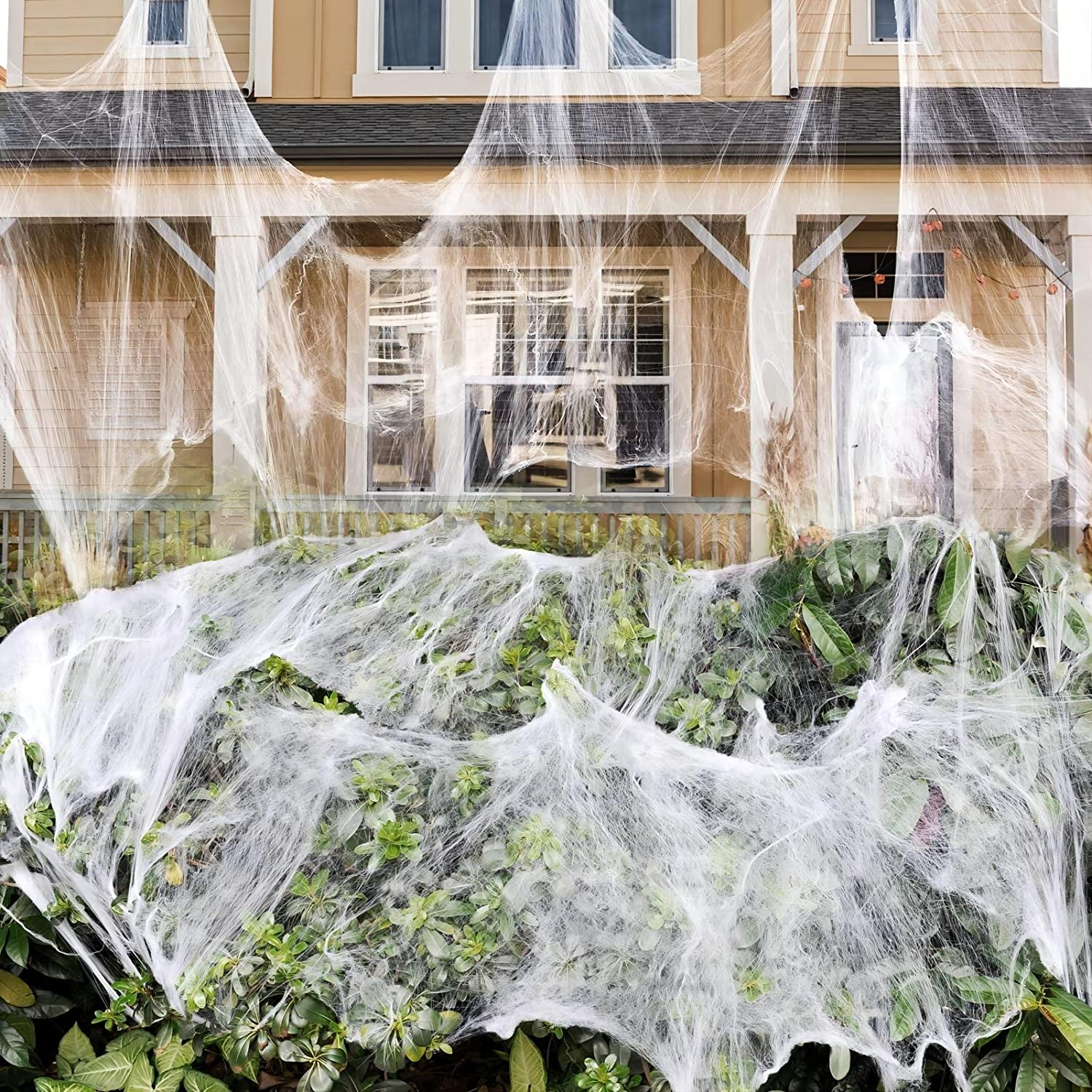 900 Sqft Spider Webs Halloween Decorations Bonus with 30 Fake Spiders, Super Str