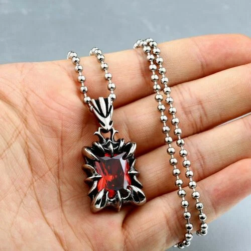 Catene, collane e pendagli da uomo in argento in acciaio con pietra principale zircone