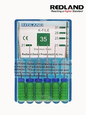 REDLAND Endodontic Root Canal K-file 21mm Size 35 (6 per pack)