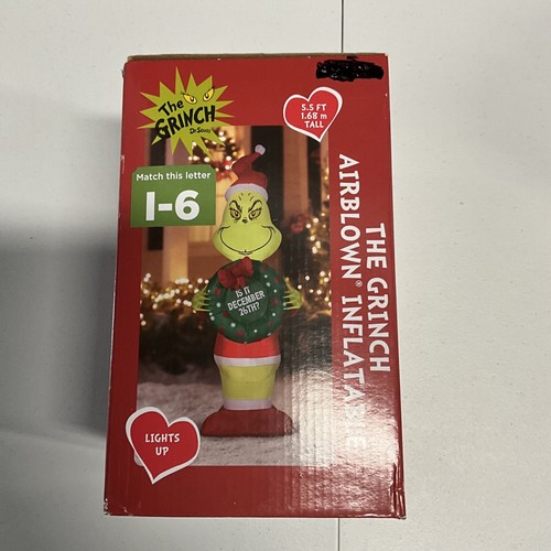 Gemmy Airblown Inflable 5,5 ft Grinch con Corona ¿Ya es 26 de diciembre? - Imagen 3 de 5