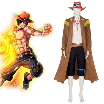 Cosplay One Piece Portgas D Ace Costumes Hat Halloween Fancy Dress