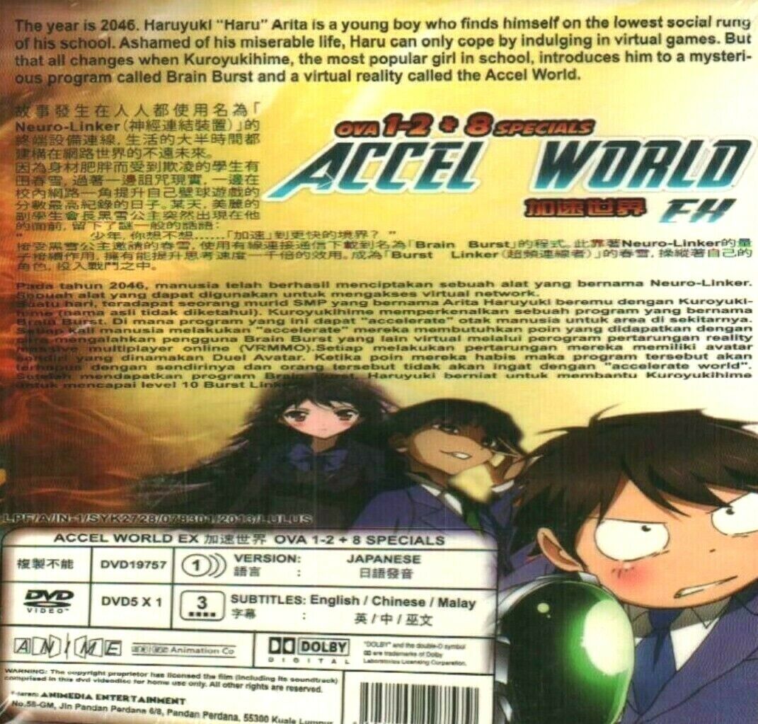 DVD Accel World Ex Ova 1-2 + 8 Specials English Subtitles +TRACKING  Shipping