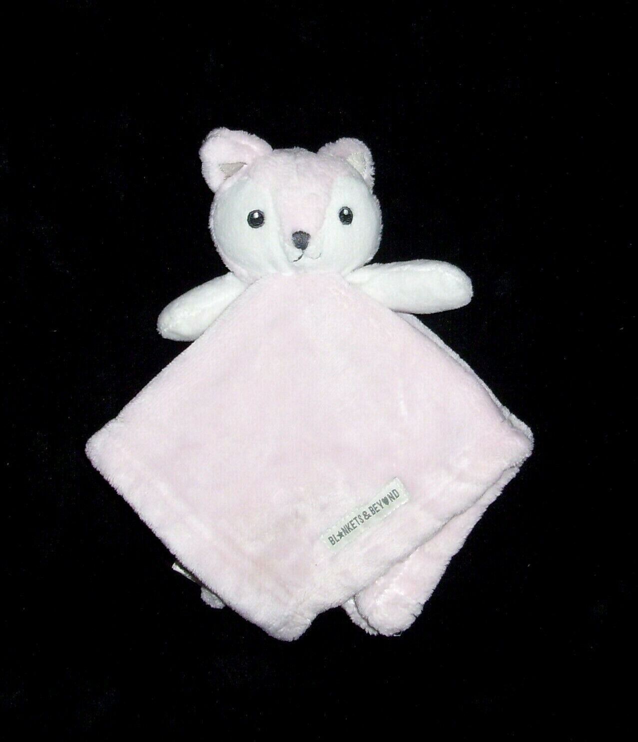 Blankets and & Beyond Pink White Fox Baby Blanket Security Lovey 