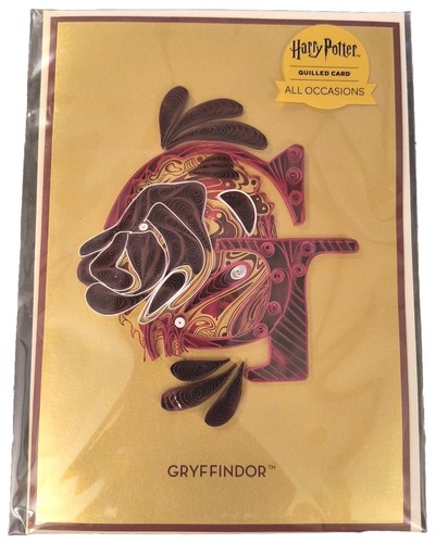 Harry Potter Quilled Greeting Card GRYFFINDOR Pop 3D Paper New - Picture 1 of 6