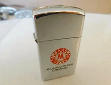 AWESOME! 1977 VINTAGE ZIPPO SLIMLINE MIDLAND PAPER COMPANY 