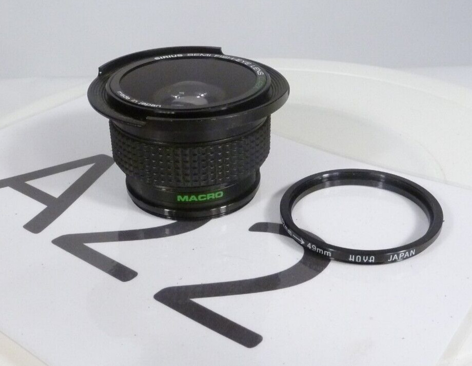Sirius Semi Fish-Eye 0,42x Kameraobjektiv & 46–49 mm und 49–52 mm Adapter Neuwertig