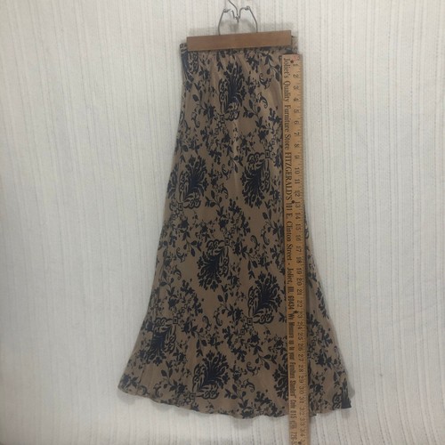 Lola Italy Maxi Skirt Floral Print Bohemian Long Skirt Flowy Beige Size OS - Picture 2 of 5