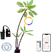 7FT LED Palm Tree with Remote, Waterproof for Tiki Bars, Patios  Pools