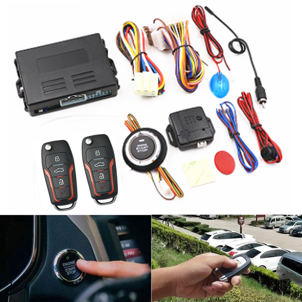 Keyless Entry Car Engine Start Alarm System Kit Push Button Remote Starter Stop Keyless Entry Car Engine Start Alarm System Kit Push Button Remote Starter Stop