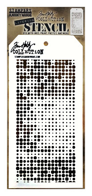 Tim Holtz Stampers Anonymous Layering Stencil Fading Dots Halftone Pattern Art