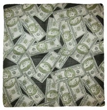 22"x22" Multiple 50  100 Dollar Bills 100 Cotton Bandana