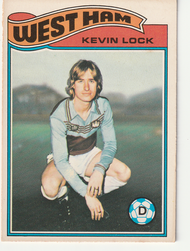 Topps Football Card 1978 Orange Back Kevin Lock West Ham United