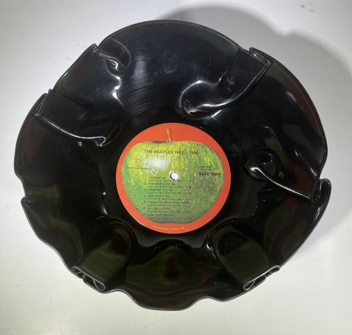 THE BEATLES 1962-1966 Melted Vinyl LP Record BOWL Gift Basket