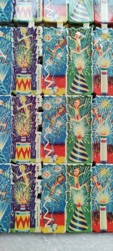 LOT 50 VINTAGE DIE CUT SCRAP PAPER MP 813 FIREWORKS MADE IN ENGLAND UNCUT - Image 4 of 4