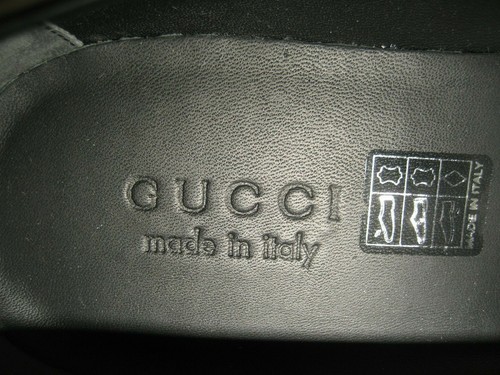 Nuevos mocasines GUCCI Hombres EE. UU. 10 UK 9.5 Mosgo Cuero Verde Logotipo Plateado Plato Zapatos BX - Imagen 10 de 12