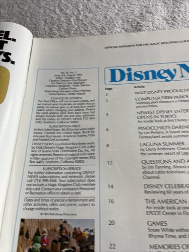 WALT DISNEY'S DISNEY NEWS OFFICIAL MAGAZINE FOR MAGIC KINGDOM CLUB Summer 1983 - Picture 3 of 8
