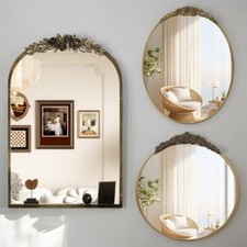 Barockspiegel mit Bronzo Rahmen Wandspiegel Rosa Rokoko Hängespiegel Rund/Oval