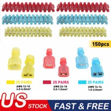 150Pcs 10-22 Gauge Male Female Insulated Wire Terminal Spade Crimp Connector Set