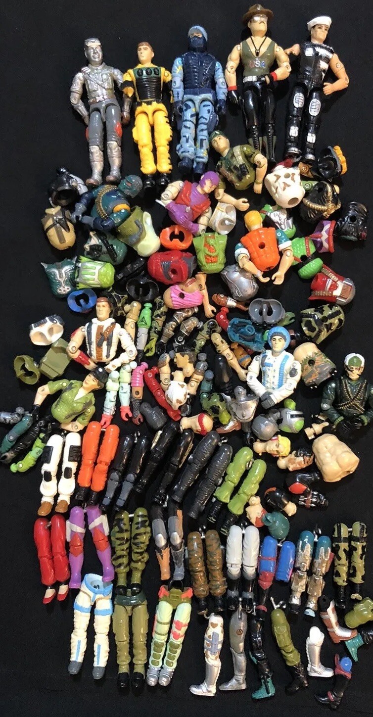 Lot Vtg GI Joe Body Parts Pieces Heads Arms Legs Custom Repair Sgt