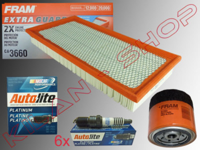 Ölfilter Luftfilter 6 Zündkerzen Autolite für Chrysler Voyager 3.3L 1996-2000