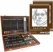 Large Drawing Set 82 Piece Pencil Pastel Color Draw Kit Supplies Kid Craft Art