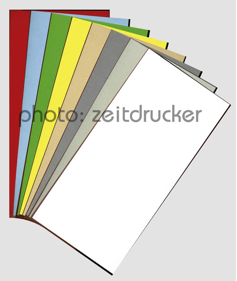 Karte Grußkarte farbig DIN lang 10x21cm 250g - 270g/m²