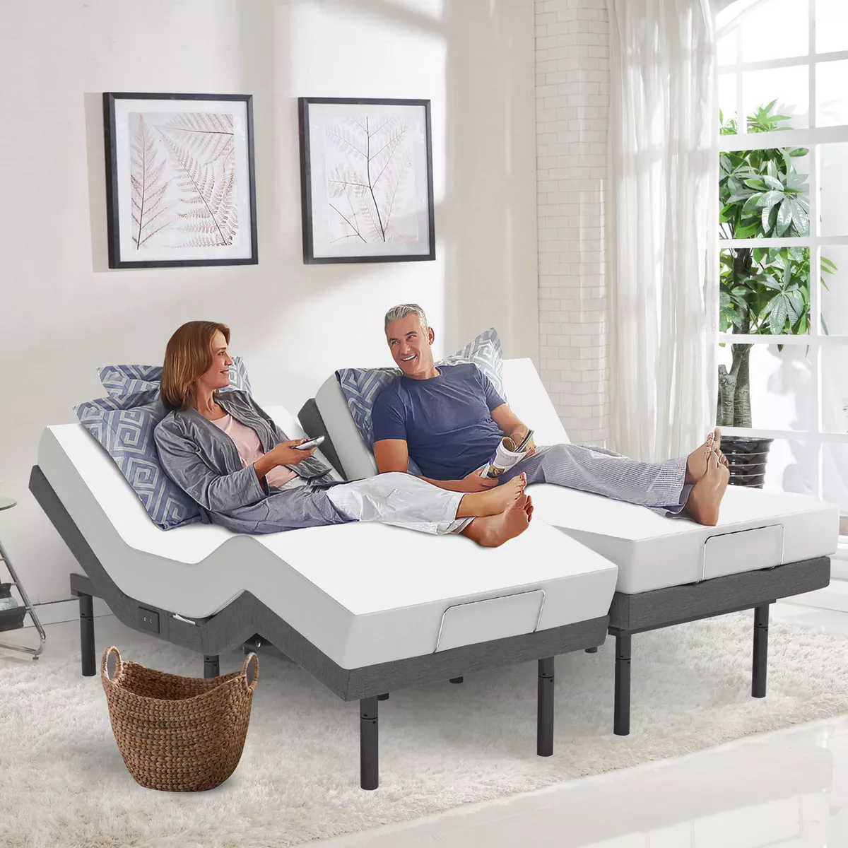 Split King Adjustable Bed Base Massage 12