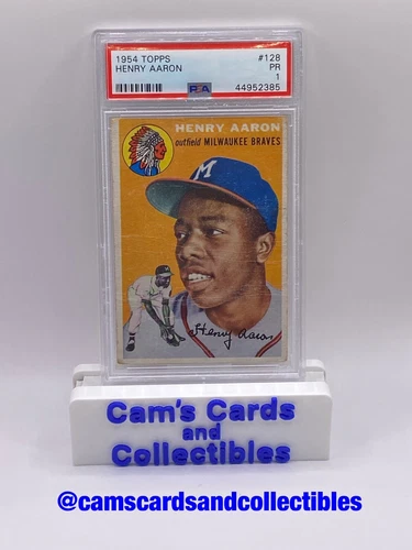 1954 Topps Baseball #128 Henry Hank Aaron RC Rookie Poor PSA 1
