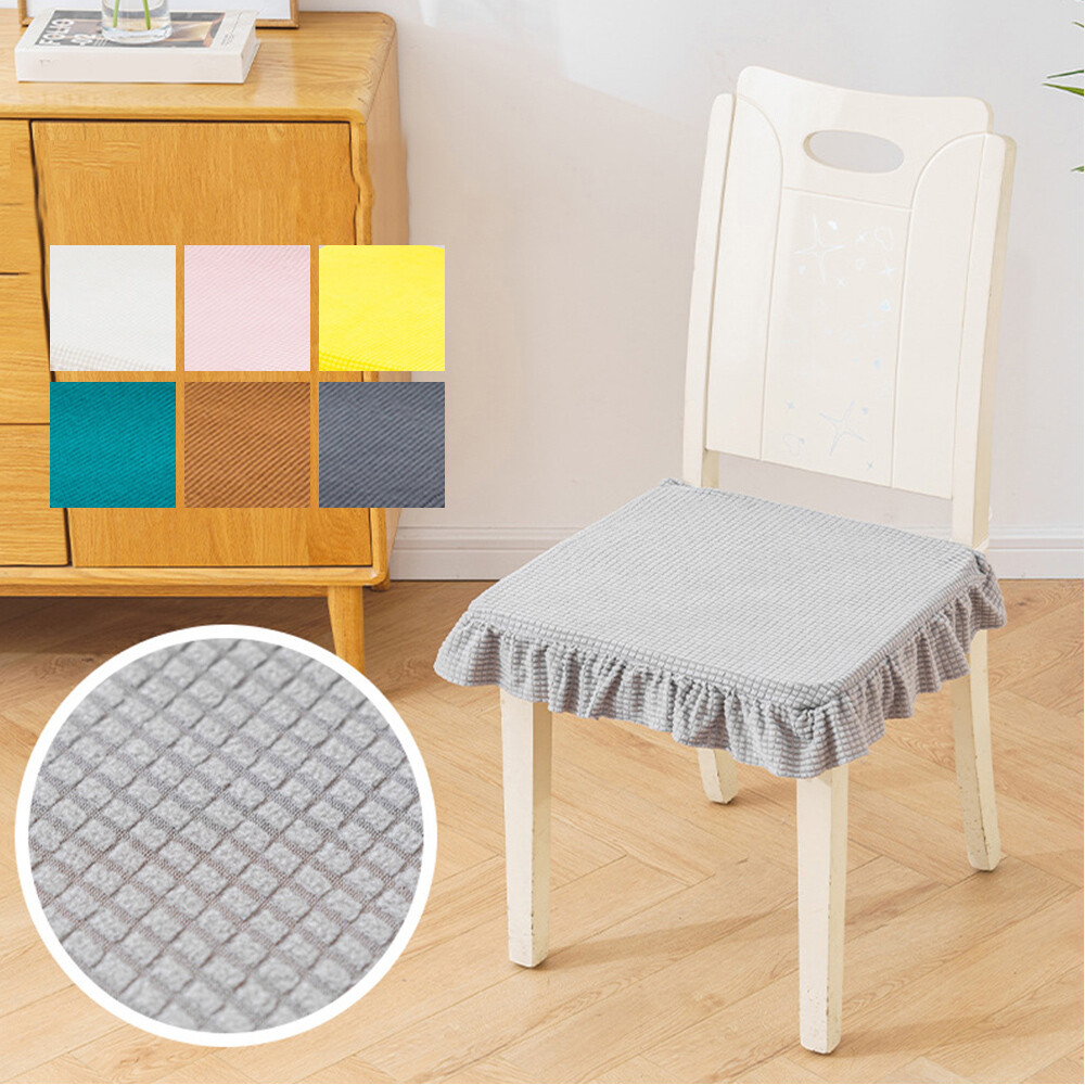 Fleece Cushion Cover Anti Slip Dining Chair Cover Elastic Seat