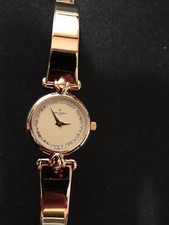 Ladies Watch French Michel Herbelin Watch Faux Diamond Gold NOS 1980s France
