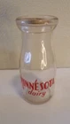 Vintage Minnesota Dairy 1/2 Pint Glass  Milk Bottle with Lid