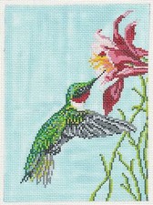 LG. Hummingbird Bird handpainted 13 mesh Needlepoint Canvas by Needle Crossings