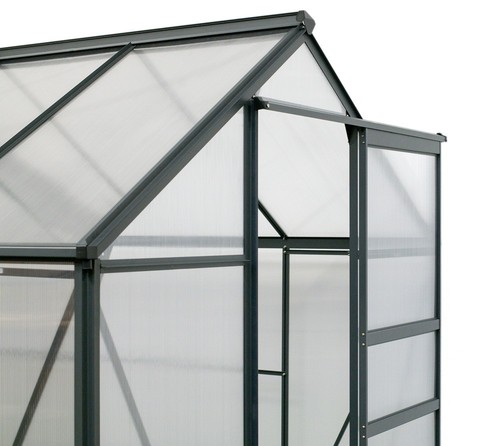 Gewächshaus Flora 64 Aluminium | 132x192x202 cm Anthrazit | von Westmann - Bild 5 von 9