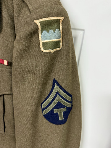 WWII US Army T5 Corporal Ike Jacket 80th Infantry Division 14th Armored Division - Foto 3 di 12
