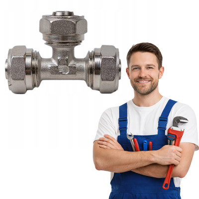 Reduzier-T-Stück PEX Winkelverschraubung Messing 16 32 mm Heizungsfitting